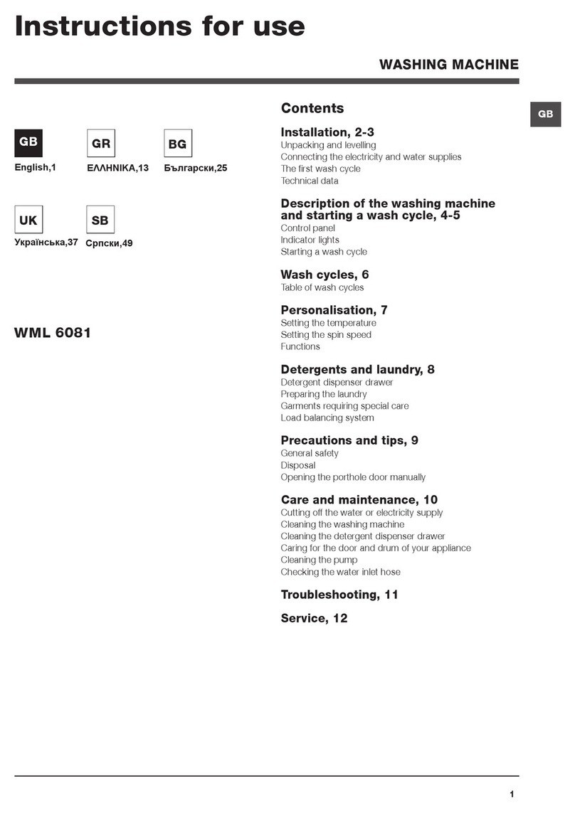 Hotpoint WML 6081 User manual