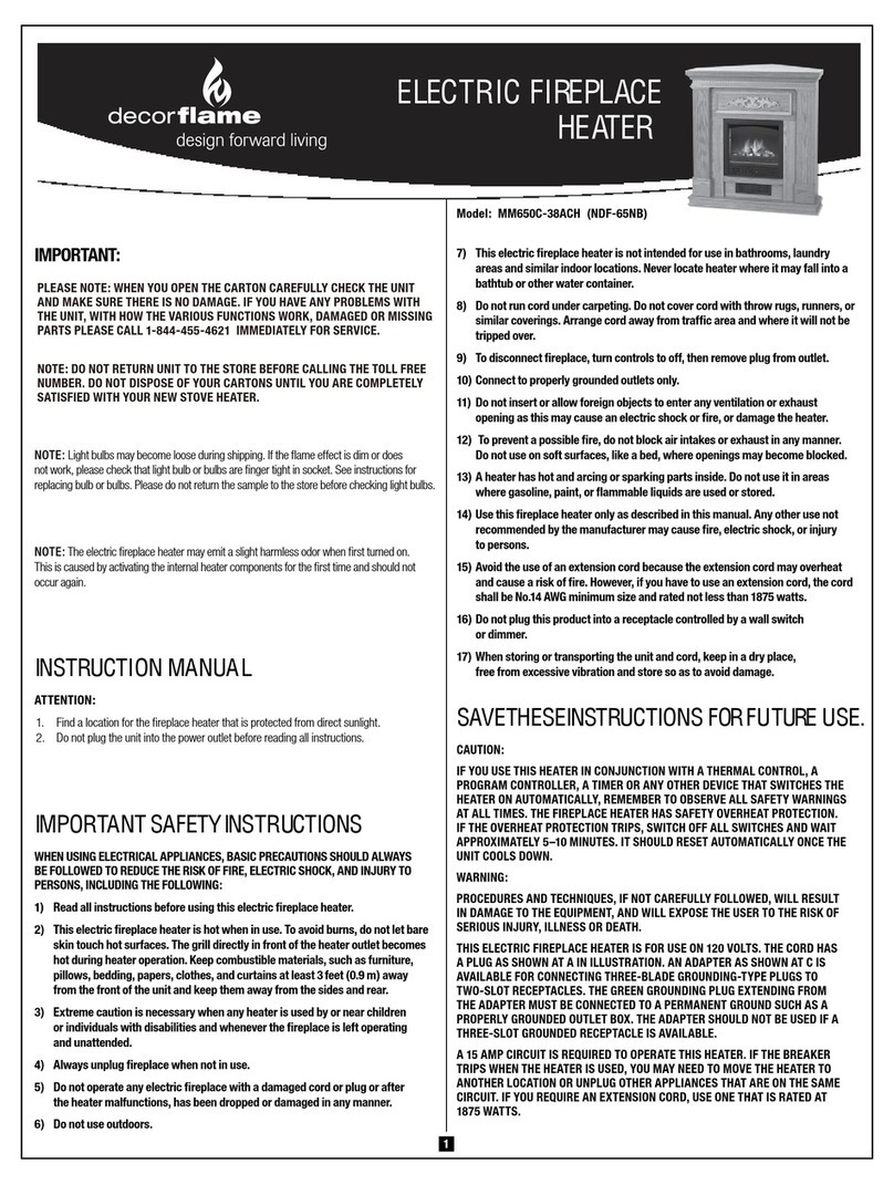 decorflame MM650C-38ACH instruction manual