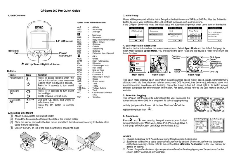 Holux GPSPORT 260 PRO User manual