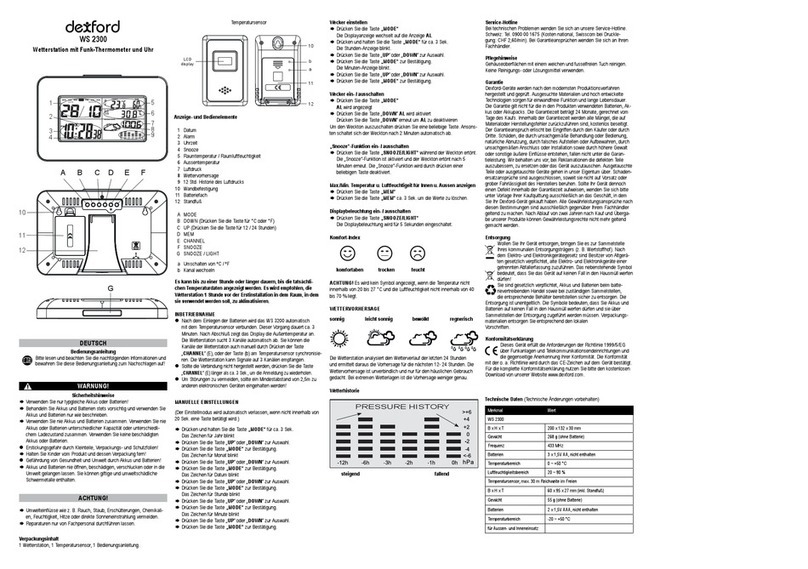 Dexford WS 2300 operating instructions