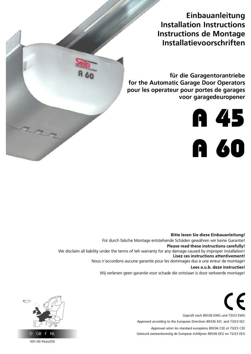 Seip A 45 installation instructions