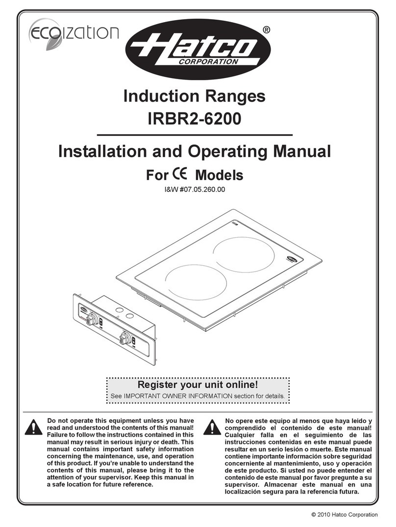Hatco IRBR2-6200 Installation and operating manual