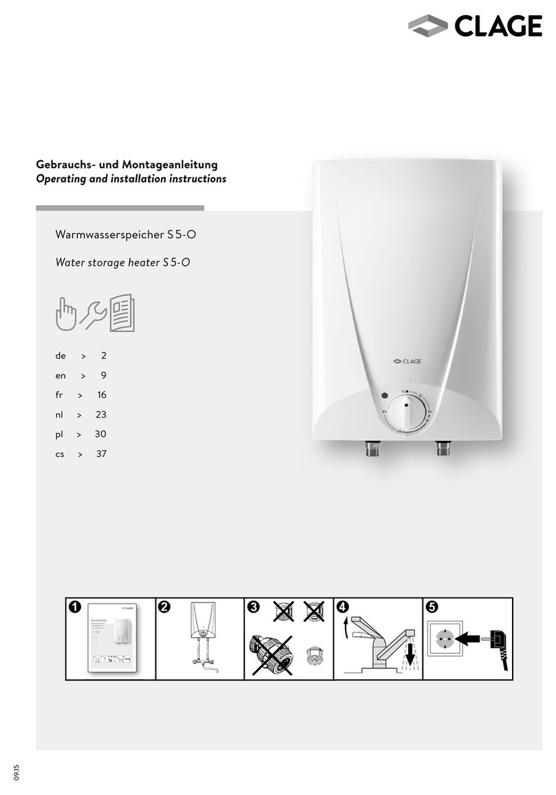 clage S 5-O Operating and installation instructions