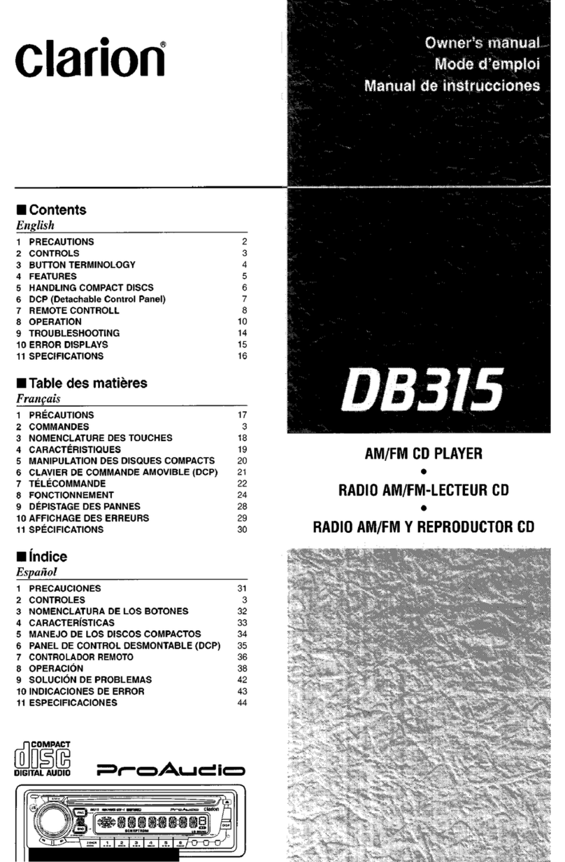 Clarion DB315 User manual