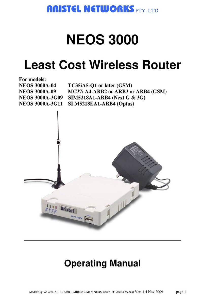 Aristel NEOS 3000A-04 operating manual