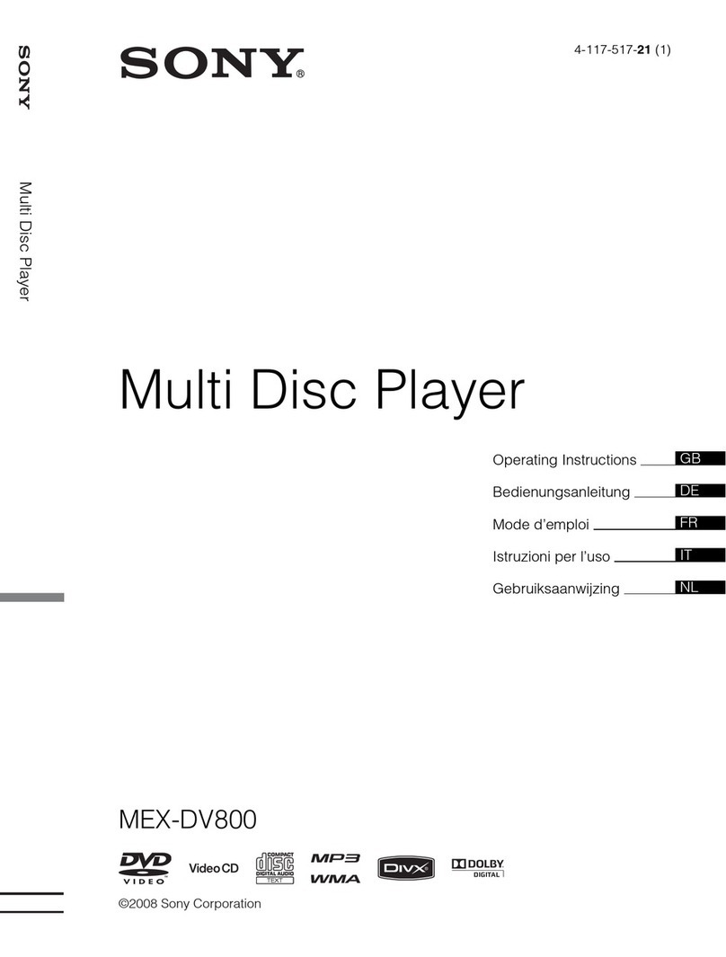 Sony MEX-DV800 operating instructions