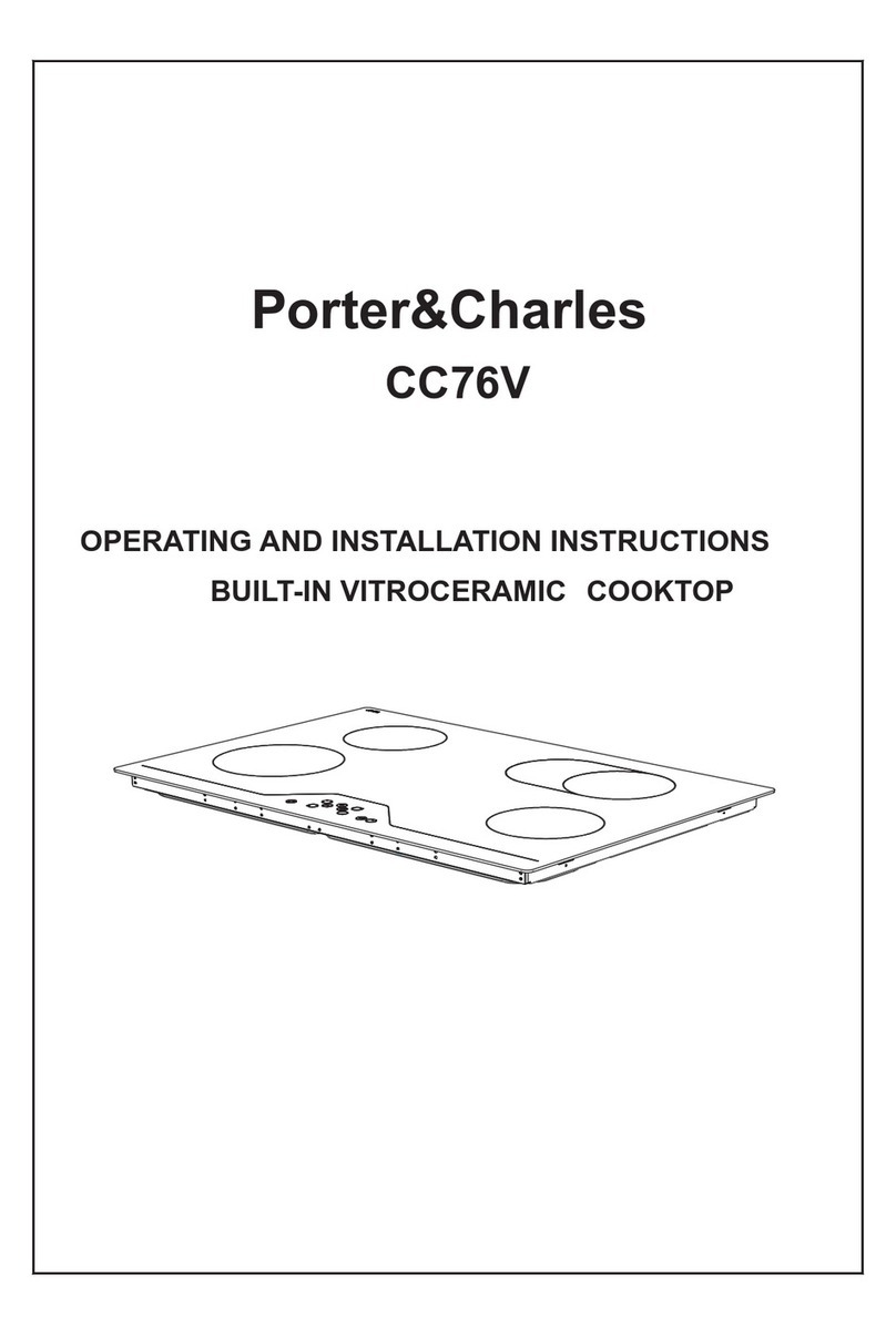 Porter&Charles CC76V Operating and installtion instructions