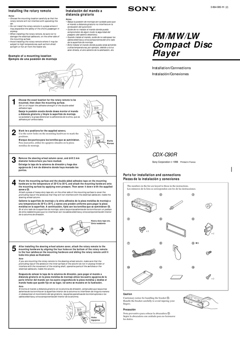 Sony CDX-C90R installation instructions
