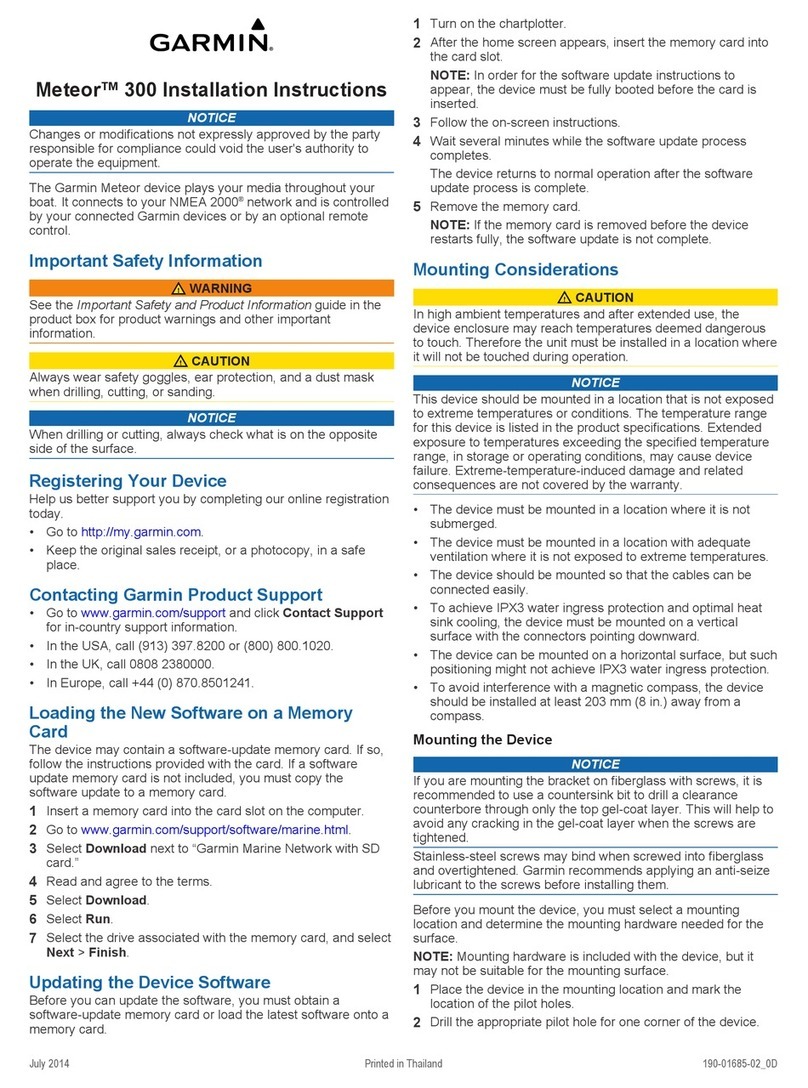 Garmin Meteor 300 installation instructions