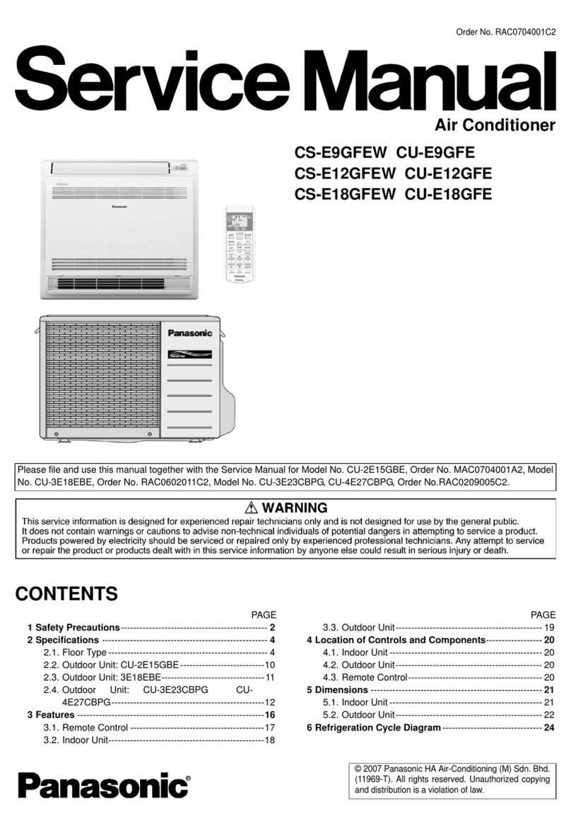 Panasonic CS-E9GFEW User manual