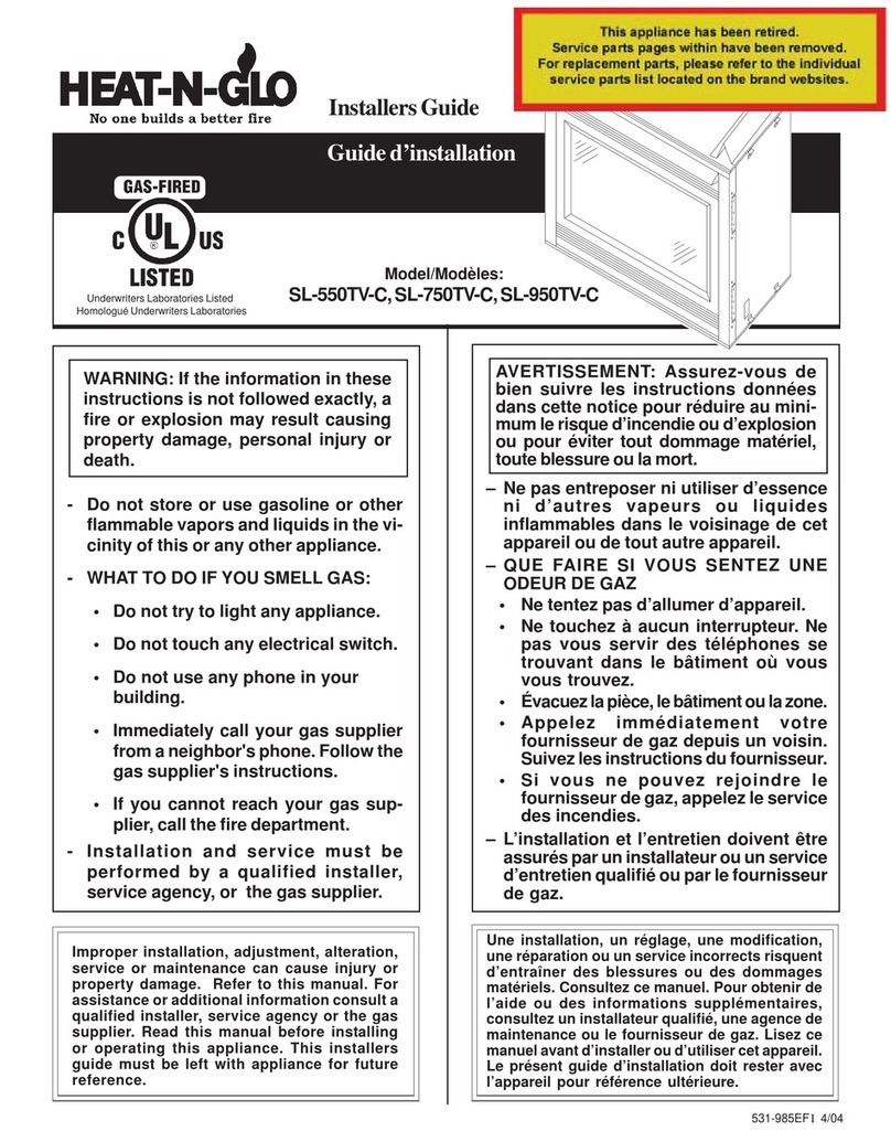 Heat-N-Glo SL-550TV-C Assembly instructions Heat-N-Glo SL-550TV-C Assembly instructions