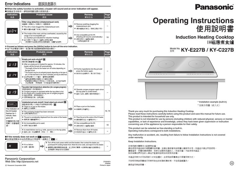 Panasonic KY-E227B operating instructions