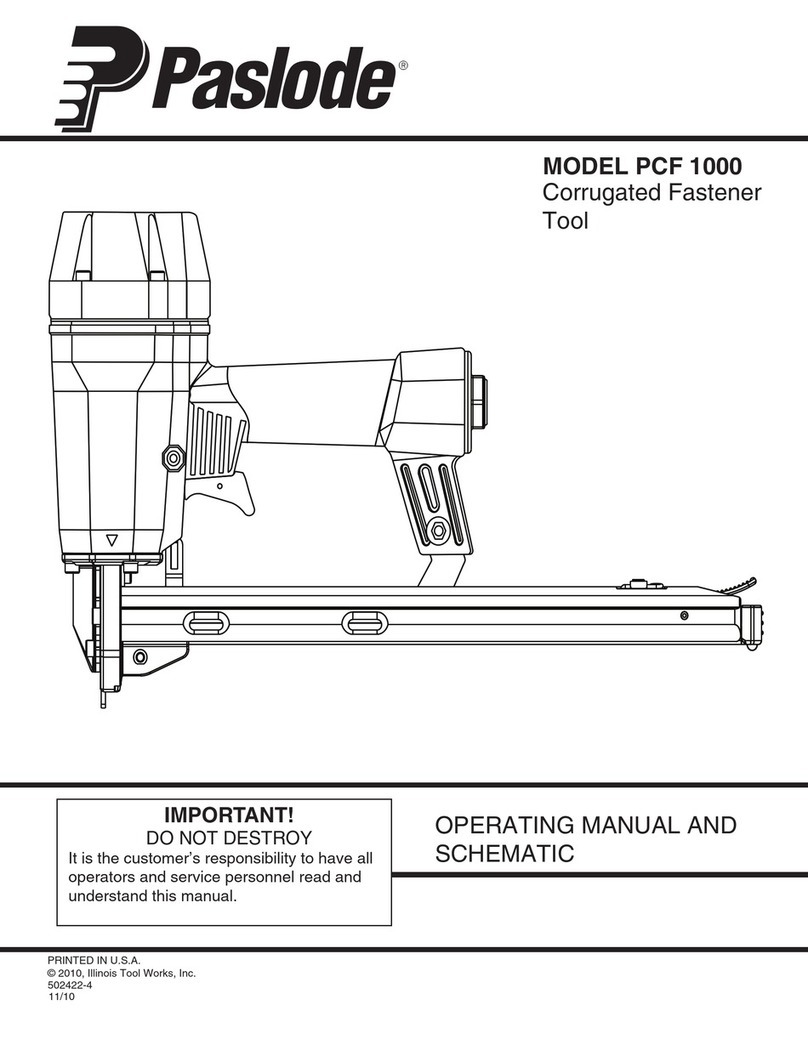 Paslode PCF 1000 Operating manual and schematic