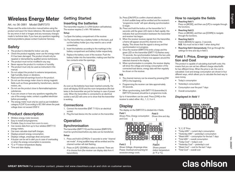 Clas Ohlson EMR7370 User manual