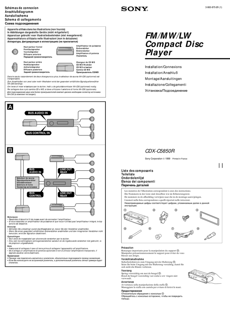 Sony CDX-C5850R installation instructions Sony CDX-C5850R installation instructions