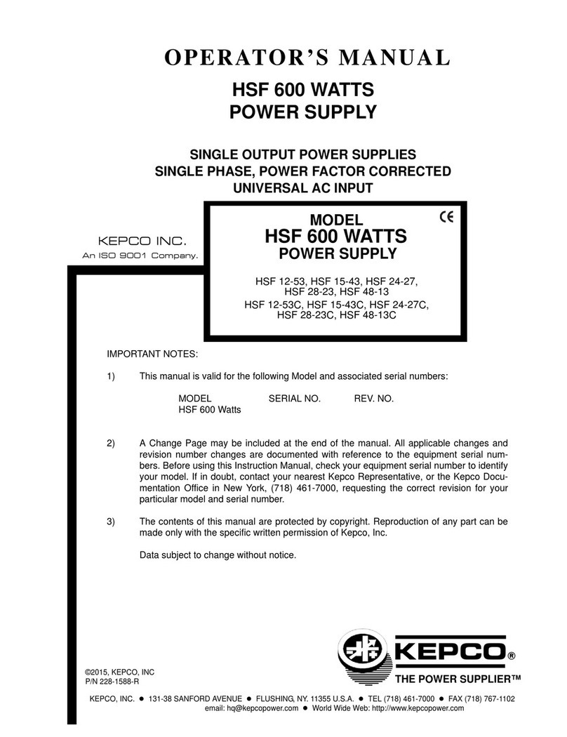 KEPCO HSF 12-53 Operator's manual