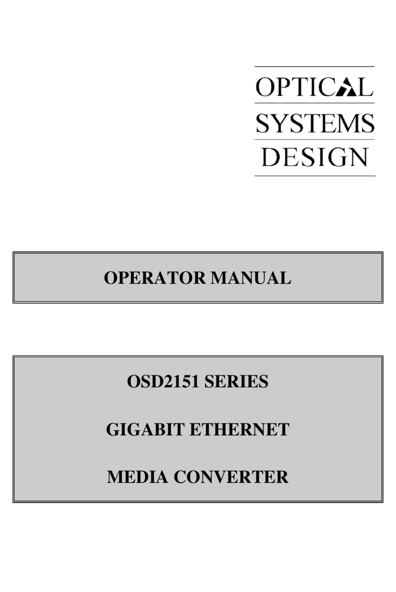 Optical Systems OSD2151 SERIES Operator's manual
