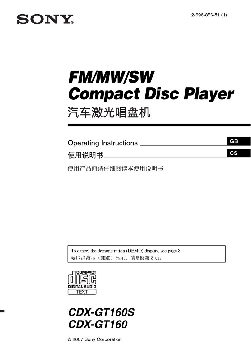 Sony CDX-GT160 Instruction sheet Sony CDX-GT160 Instruction sheet