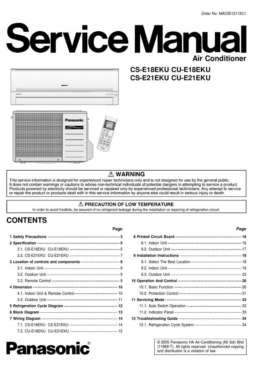 Panasonic CS-E18EKU User manual