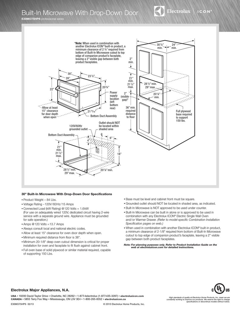 Electrolux E30MO75HPS - 1.5 cu. Ft. Drop-Down Door... installation guide