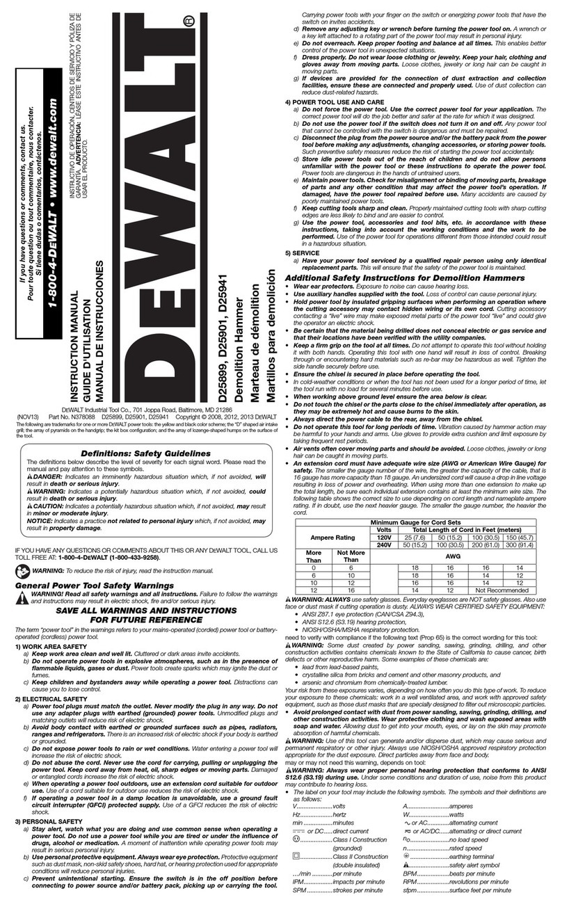 DeWalt D25899 User manual