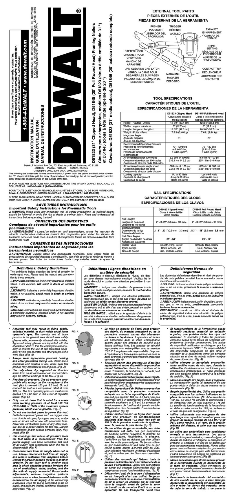 DeWalt D51823 User manual DeWalt D51823 User manual