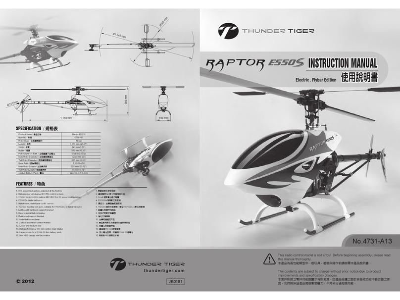 THUNDER TIGER Raptor E550S User manual