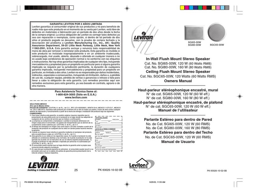 Leviton SGI65-00W owner's manual