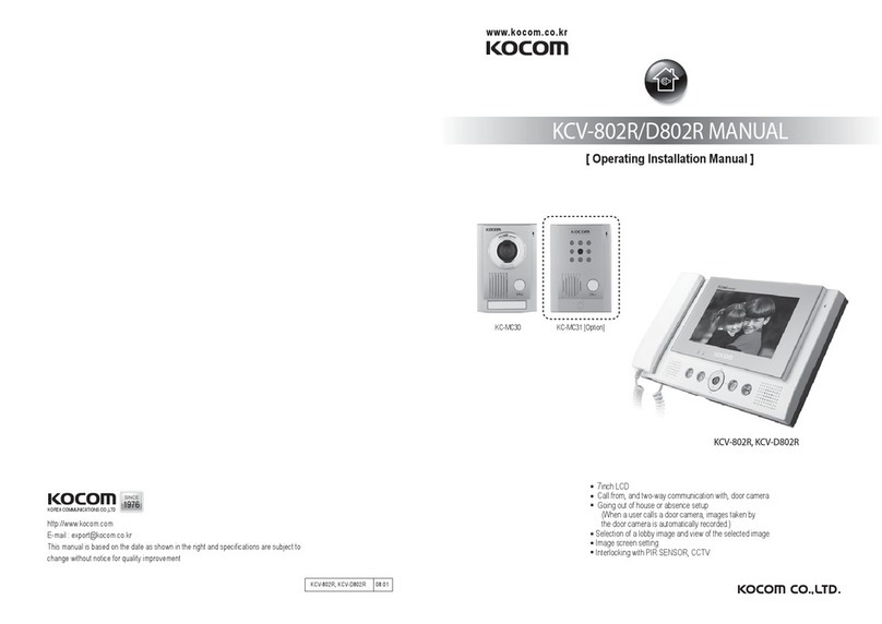 KOCOM KCV-802R Manual