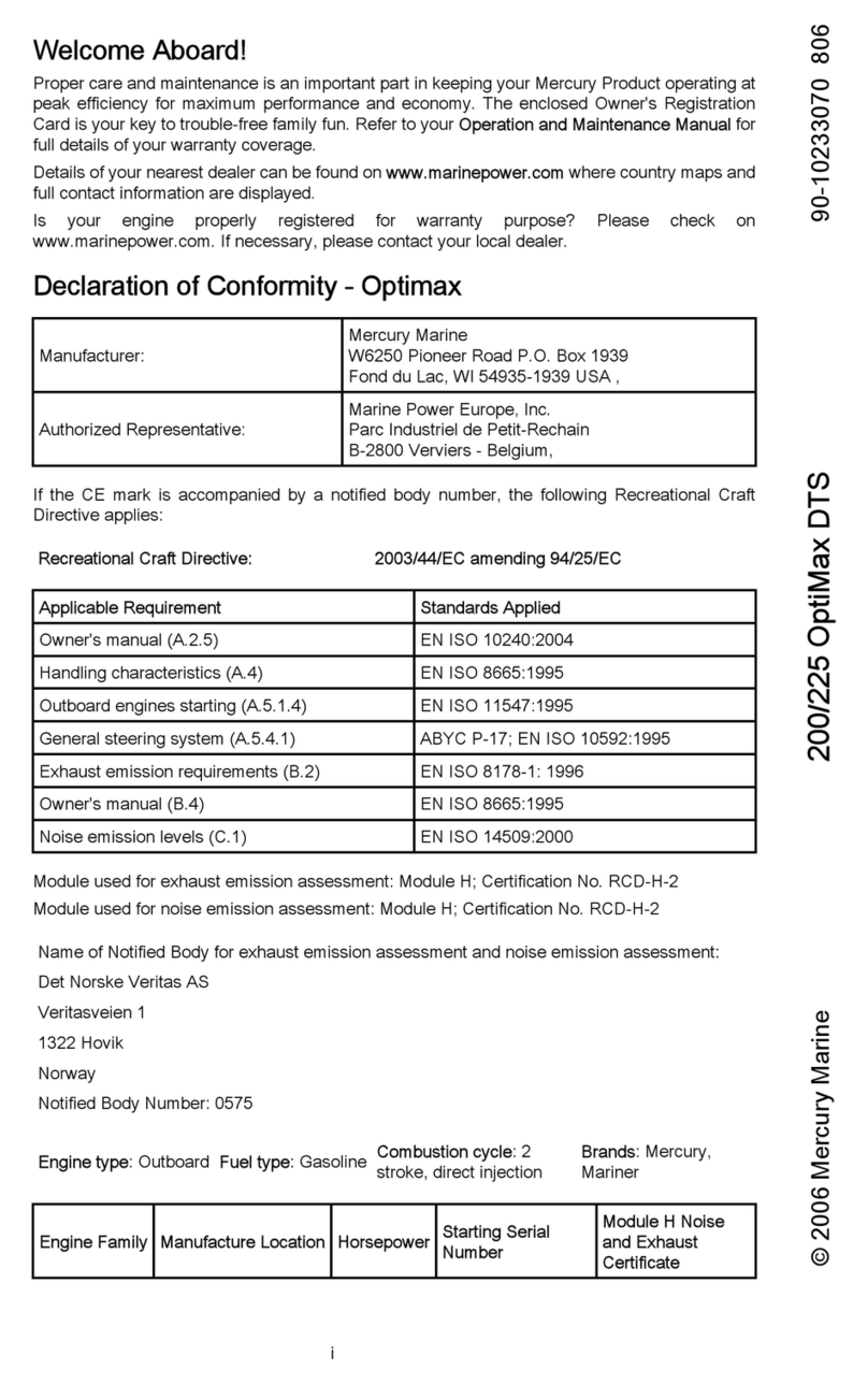 Mercury 200 OptiMax DTS User manual