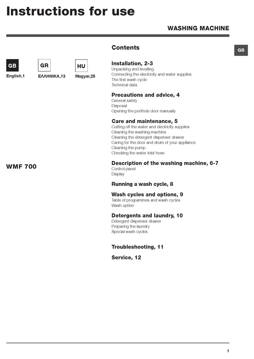 Hotpoint Ariston WMF 700 Instructions for use