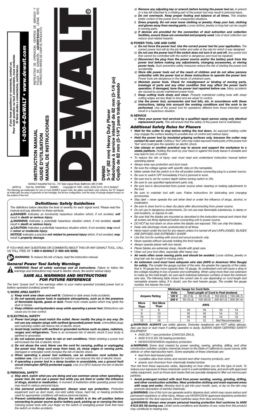 DeWalt DW680 User manual