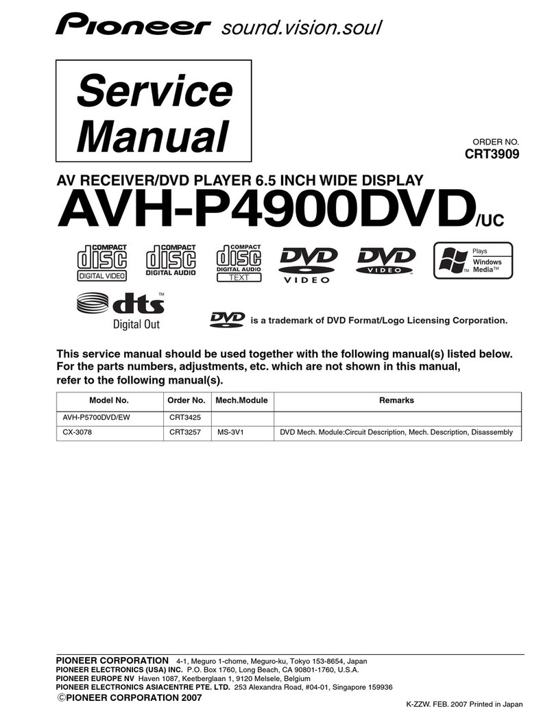 Pioneer AVH-P4900DVD - DVD Player With LCD Monitor User manual