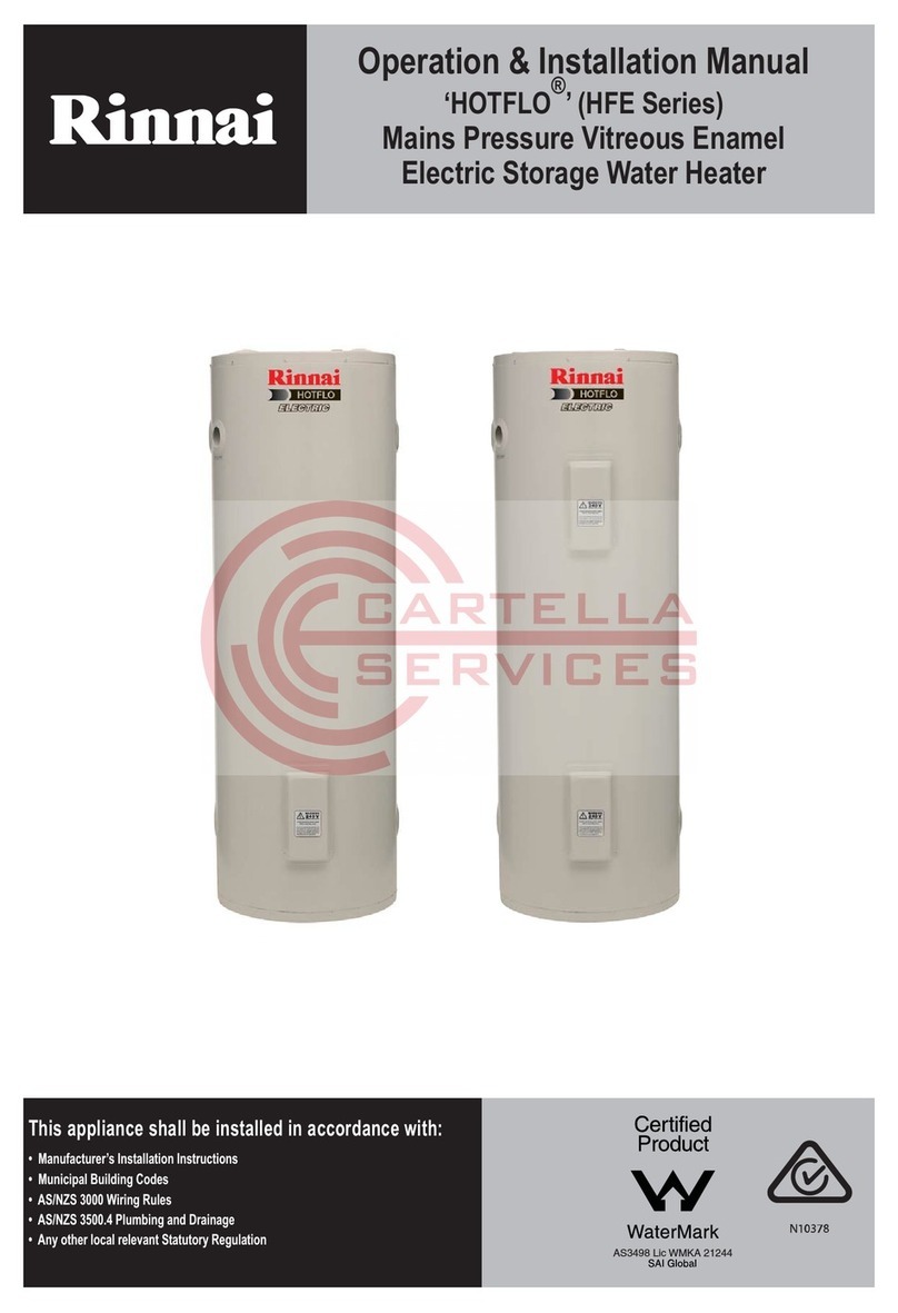 Rinnai HOTFLO HFE Series Operation & installation manual Rinnai HOTFLO HFE Series Operation & installation manual