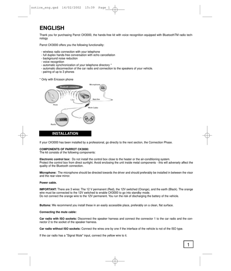 Parrot CK 3000 Evolution User manual Parrot CK 3000 Evolution User manual