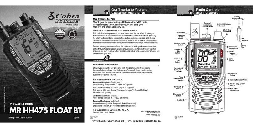 Cobra MR HH475 FLOAT BT User manual
