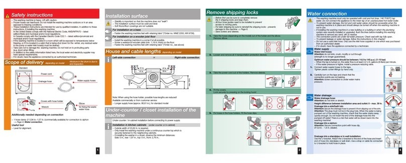 Bosch WAS20160UC - Axxis Series Front Load Washer installation instructions