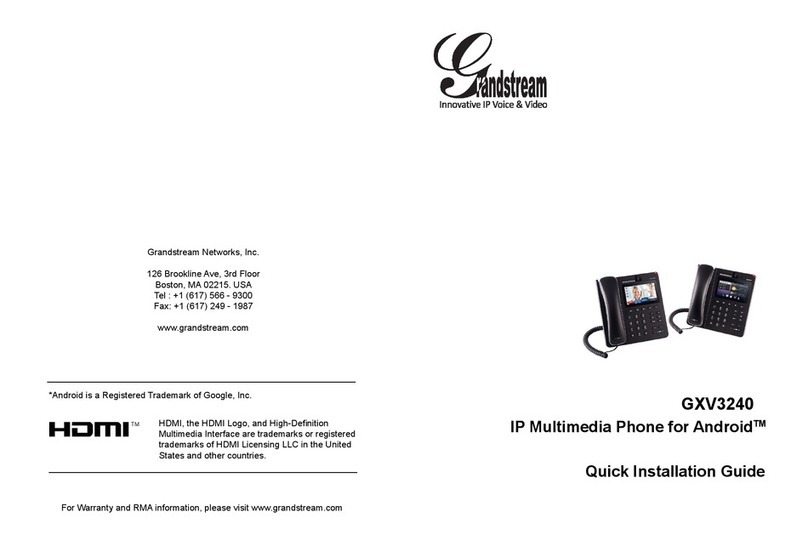 Grandstream Networks GXV3240 Quick installation guide