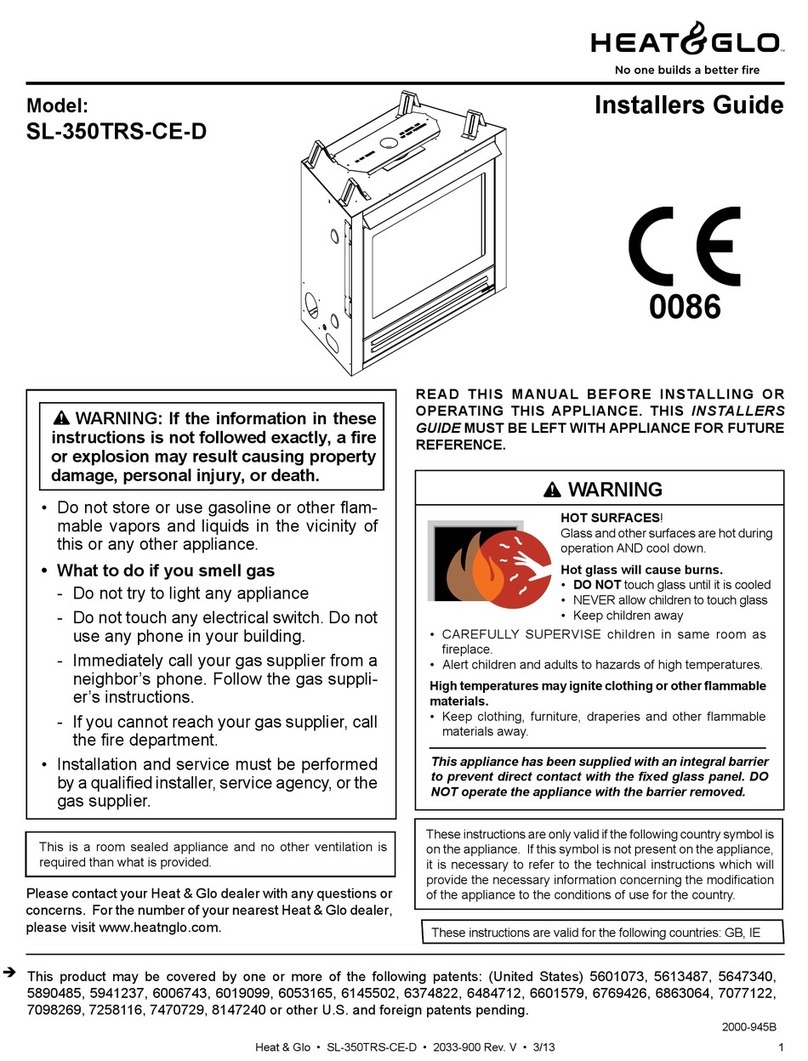 Heat & Glo SL-350TRS-CE-D Installer's guide Heat & Glo SL-350TRS-CE-D Installer's guide