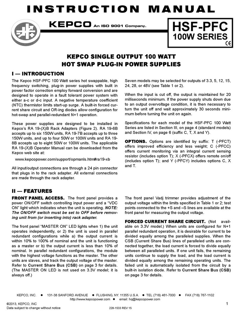 KEPCO HSF 3.3-20PFC User manual