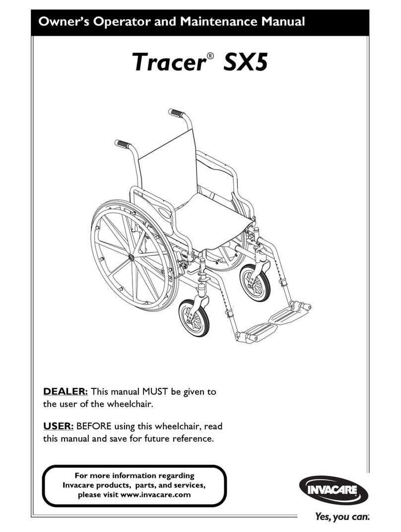 Invacare Tracer SX5 Recliner Owner's operator and maintenance manual