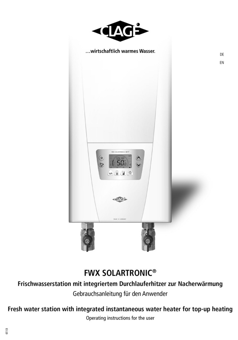 clage FWX SOLARTRONIC Operating instructions for the user