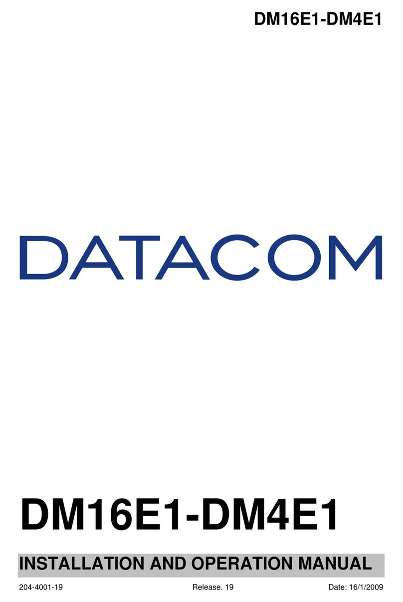 Datacom DM16E1 Installation and operation manual