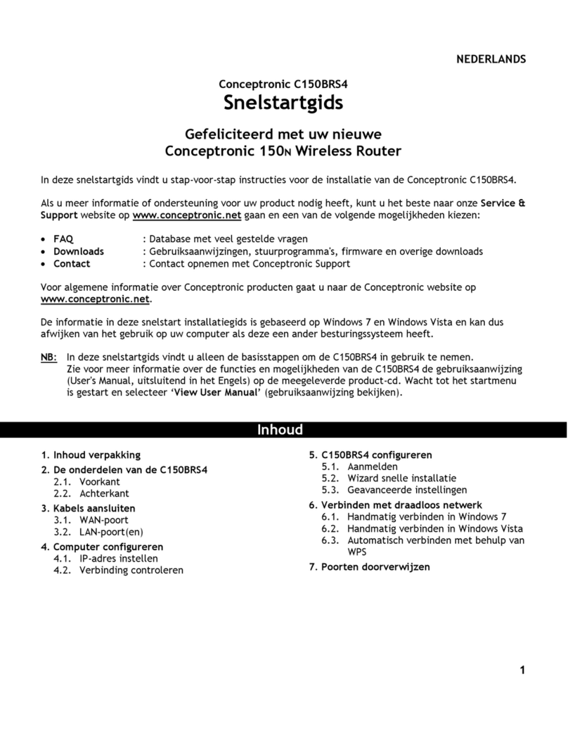 Conceptronic C150BRS4 User manual