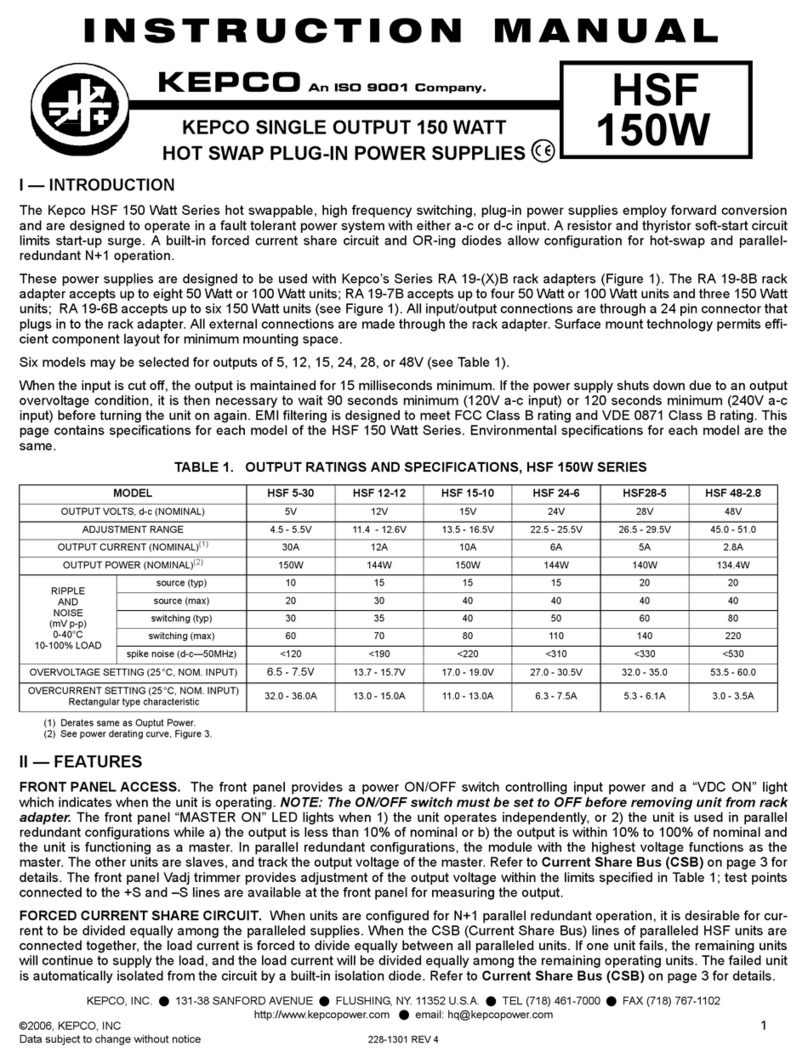 KEPCO HSF 12-12 User manual