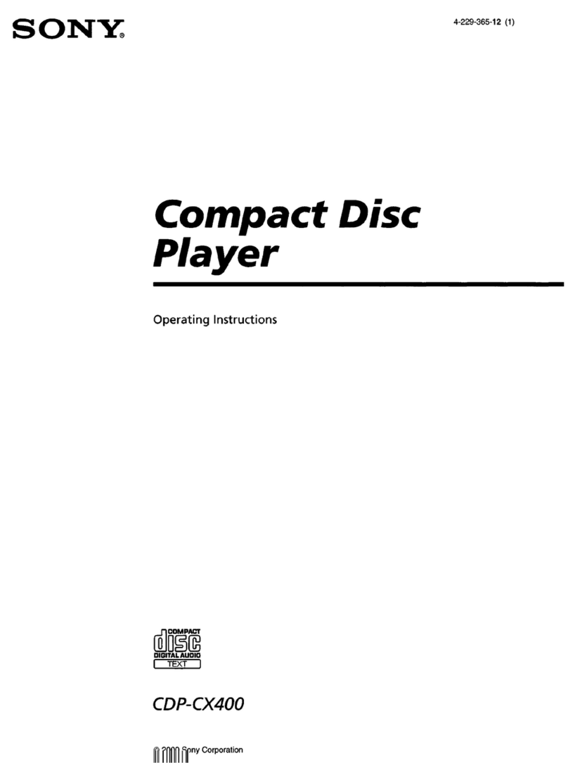 Sony CDP-CX400 - Compact Disc Player User manual Sony CDP-CX400 - Compact Disc Player User manual