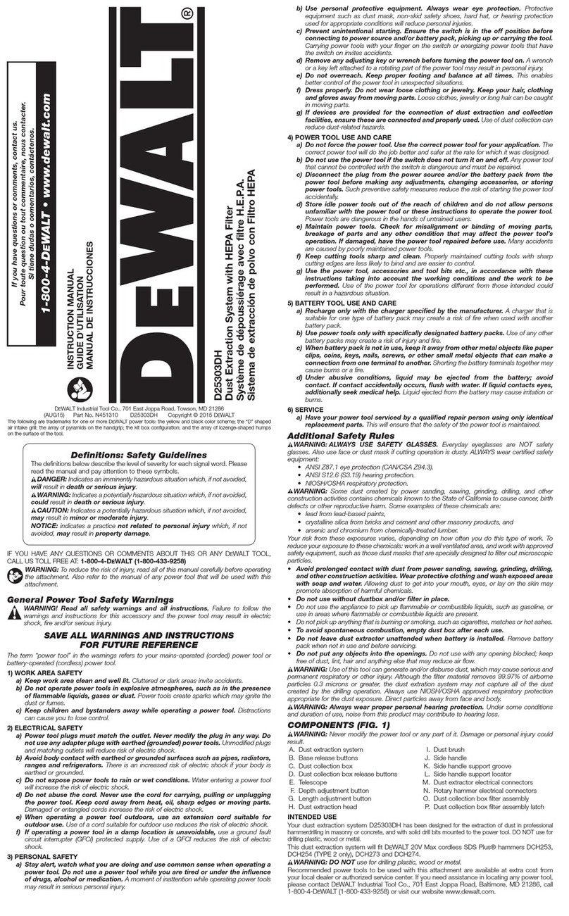 DeWalt D25303DH User manual