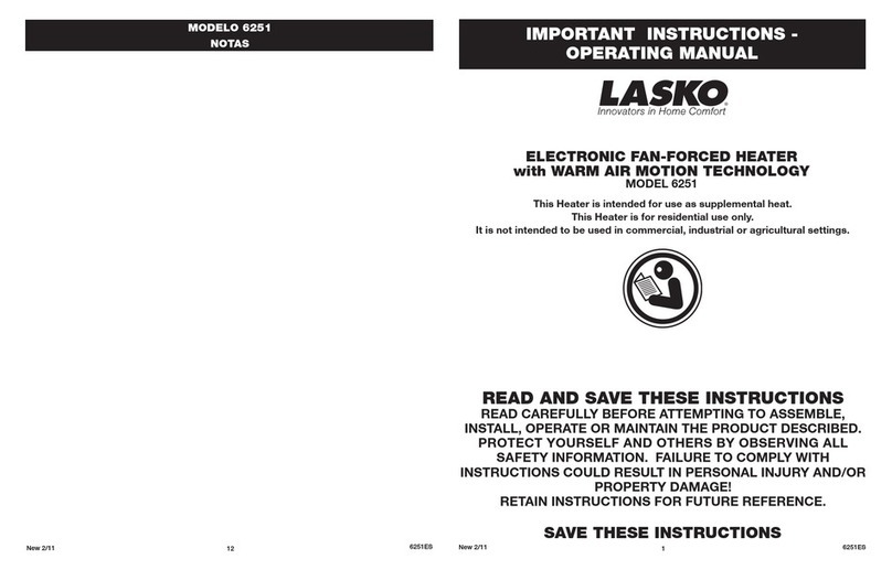 Lasko 6251 operating manual