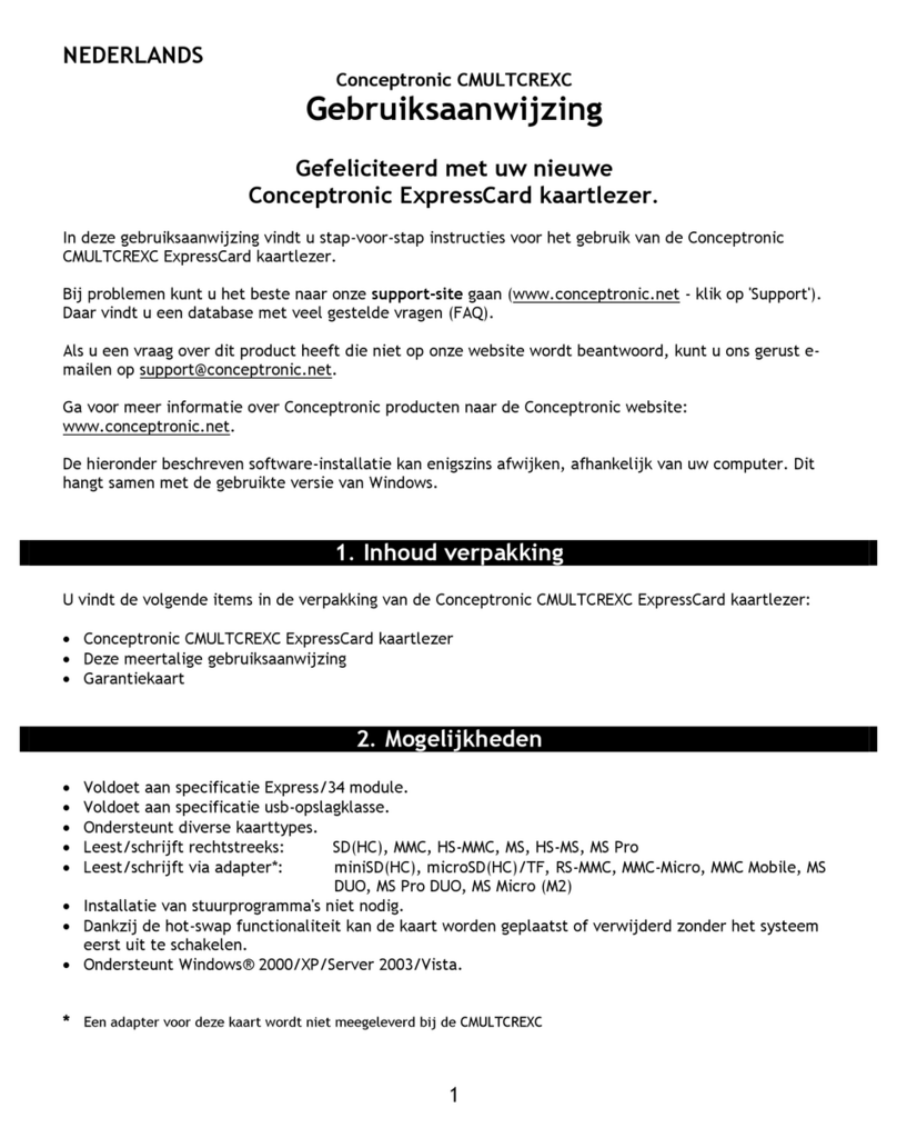 Conceptronic CMULTCREXC user manual