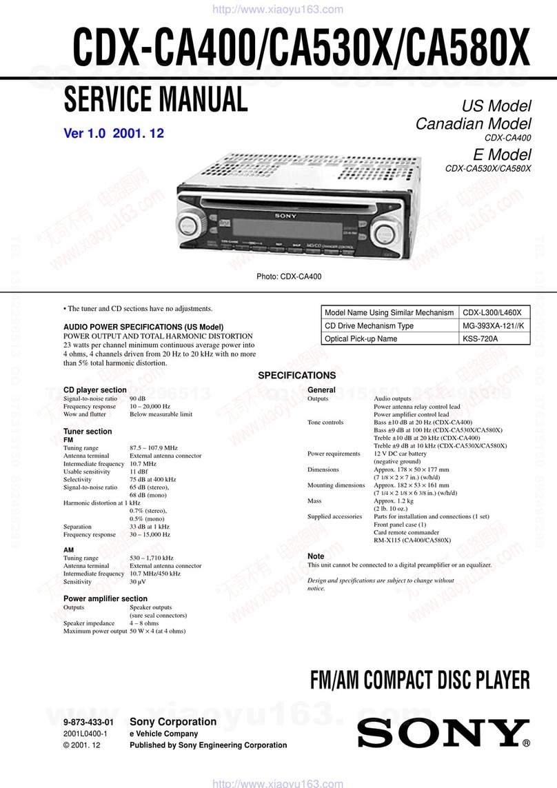 Sony CDX-CA400 - Compact Disc Changer System Service manual